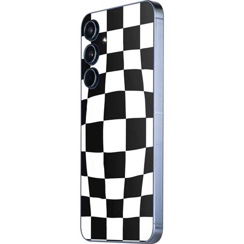 Black and White Zoomed Checkerboard Galaxy A35 5G Skin